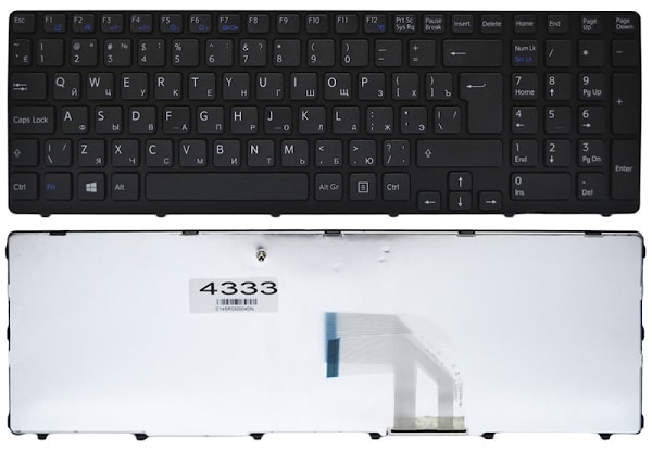 Клавиатура для ноутбука Sony Vaio SVE1711 черная, без рамки