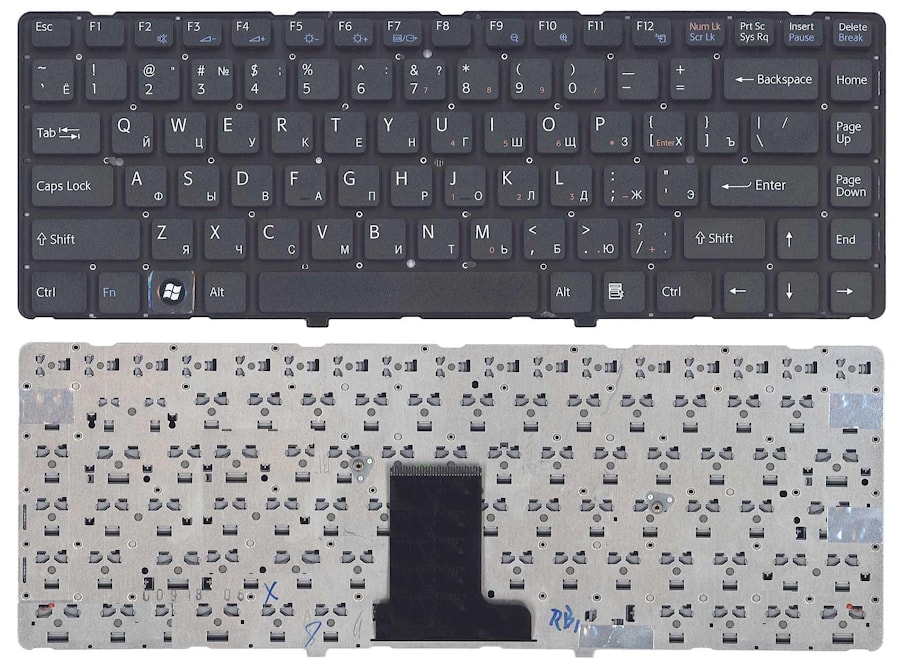 Клавиатура для ноутбука Sony Vaio VPC-EA черная, без рамки