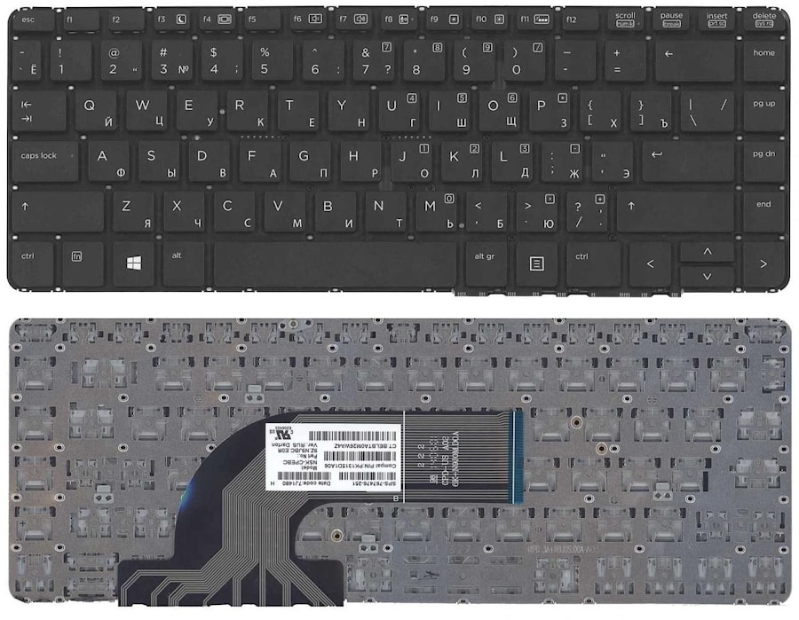 Клавиатура для ноутбука HP Probook 640 G1, без рамки, с подсветкой