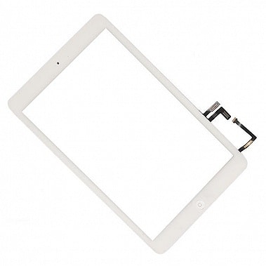iPad Air - тачскрин, белый + кнопка HOME + вставка для камеры, ААА с золотистой окант.