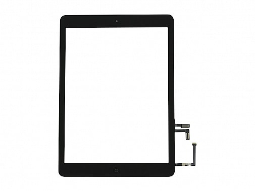 iPad Air - тачскрин, черный + кнопка HOME + вставка для камеры, ААА с золотистой окант.